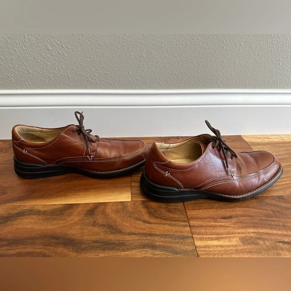 JOHNSTON & MURPHY Brown Sheepskin Leather Lace-Up Dress Shoes size 9